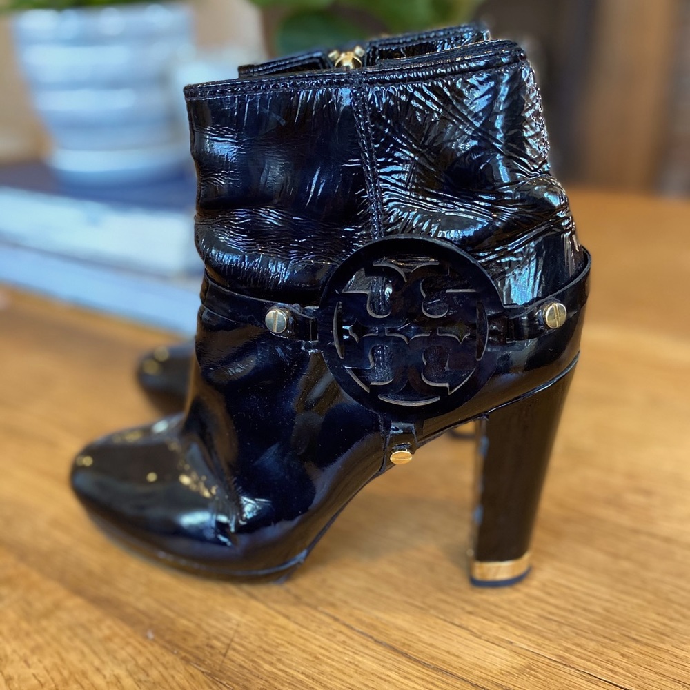 Tory Burch Black Patent Booties